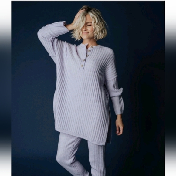 Free People Around The Clock Pullover Ribbed Sweater Lavender Purple Sz Xs - Picture 2 of 11